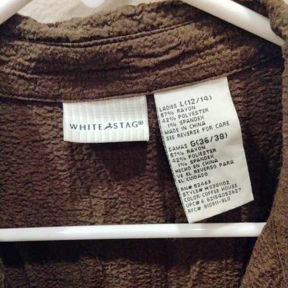 Brown Gauze/crinkle button up - Picture 4 of 5